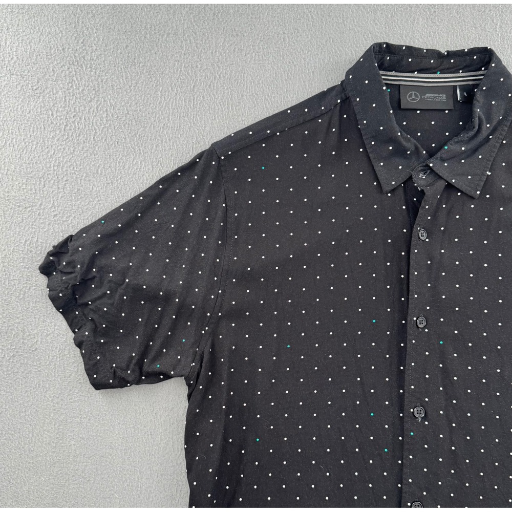 Mercedes AMG Petronas F1 Shirt L Black Polka Dot S Sleeve Racing Motorsport Gear - Picture 4 of 16
